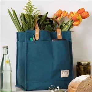 NEW! FEED PROJECTS Canvas Market Tote - Sea Blue